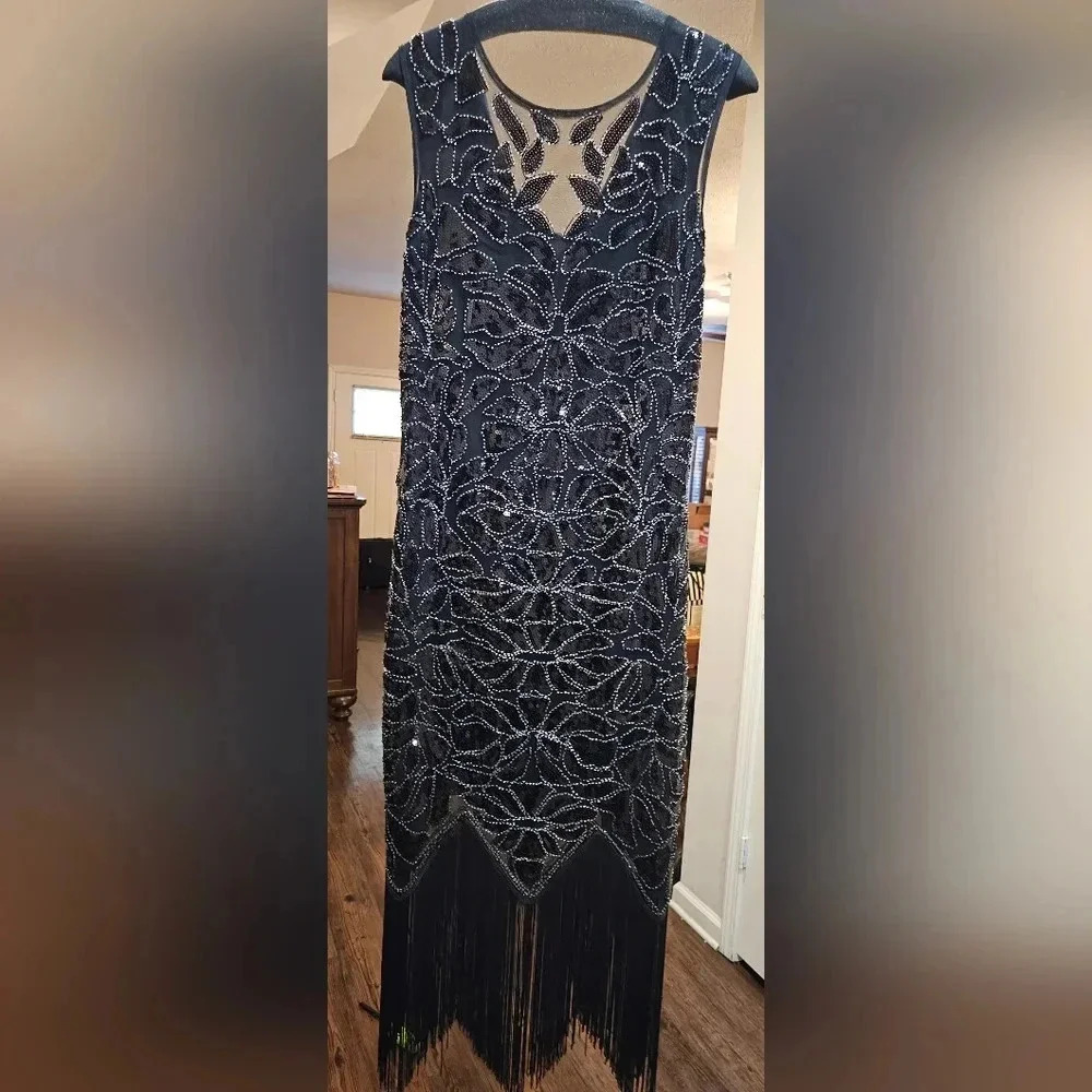 A black formal cocktail dress size XXL.